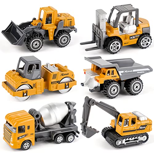Dreamon Baustellen Fahrzeuge Metall Kunststoff Bagger,Baufahrzeuge Spielzeug Auto (Yellow) von Dreamon
