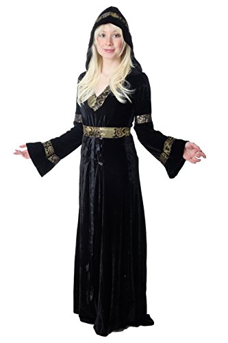 Dress Me Up - K50/38 Edles und aufwändiges Damen Kostüm schwarzes langes Kleid Elfe Waldelfe Märchen Mittelalter Cosplay Gr. 38 / S von Dress Me Up