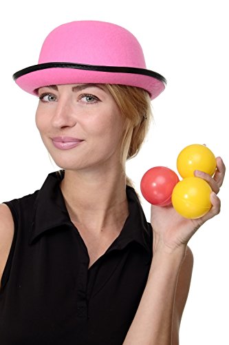 DRESS ME UP - Karneval Fasching Hut Melone Bowler Hat pink Zirkus Cabaret Burlesque - VJ-055 von DRESS ME UP