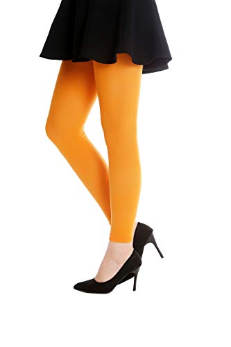DRESS ME UP - WZ-014O-orange Strumpfhose Leggings Pantyhose Damenkostüm Party Karneval Halloween Blickdicht orange S/M von DRESS ME UP