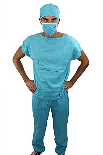 dressmeup Dress ME UP - K45/48 Dr. Med. Sexy Herrenkostüm Kostüm Scrub Doktor Arzt Chirurg OP-Kittel Gr. 48, M von dressmeup