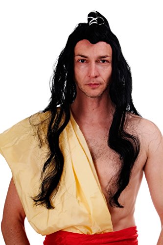 Wig ME UP - Perücke Karneval Fasching China Japan Kungfu Swordsman Samurai Ronin Wang Yu Langhaarig Zopf Schwarz - 140-PP103 Wig ME UP - Perücke Karneval Fasching China Japan Kungfu Swordsman Samurai Ronin Wang Yu Langhaarig Zopf Schwarz - 140-PP103 von WIG ME UP