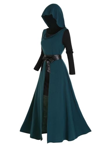 DRESSFO Viktorianisches Renaissance-Kostüm für Damen, Gothic, Vampir, Hexe, Halloween-Kleid, 2 Stück, Blau, S DRESSFO Viktorianisches Renaissance-Kostüm für Damen, Gothic, Vampir, Hexe, Halloween-Kleid, 2 Stück, Blau, S von DRESSFO