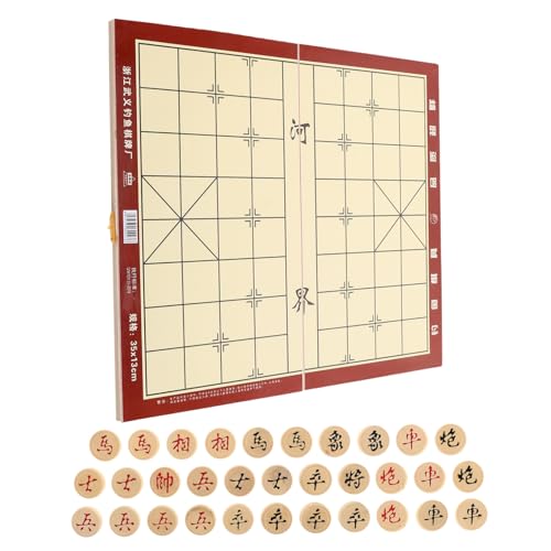 DRESSOOS Traditionelles Chinesisches Holzset Faltbares Schachbrett Chinesisches Xiangqi-sammelspiel von DRESSOOS