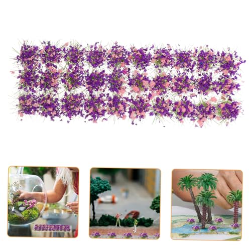 DRESSOOS 1 Blatt Simulierte Selbstklebende Vegetation, Blumenbüschel, Blumenbüschel, Sandtisch Ornamente, Landschaftsmodell, Kleine Künstliche Blumen, Miniaturen, Blumenschmuck Aus von DRESSOOS