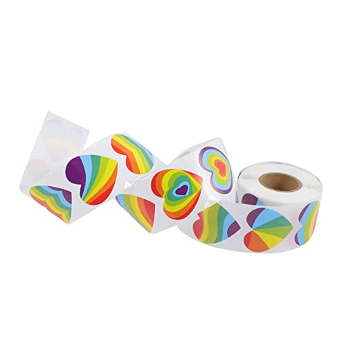 DRESSOOS 1 Rolle Regenbogen-Herz-Aufkleber Pride-Aufkleber Für Umschläge Hochzeitskarten Dekorationen DRESSOOS 1 Rolle Regenbogen-Herz-Aufkleber Pride-Aufkleber Für Umschläge Hochzeitskarten Dekorationen von DRESSOOS
