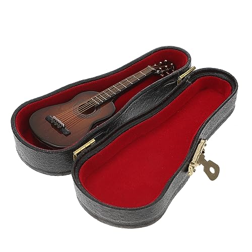 DRESSOOS 1 Set Miniatur Holz Gitarre Ornamente Für Puppenhaus Einzigartige Mini Gitarre Modell Prop DRESSOOS 1 Set Miniatur Holz Gitarre Ornamente Für Puppenhaus Einzigartige Mini Gitarre Modell Prop von DRESSOOS