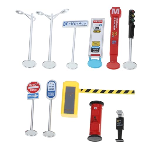 DRESSOOS 1satz Miniatur Verkehrsschilder Für Teiliges Spielzeug Verkehrserziehung Straßenverkehrszeichen Für Und Modelleisenbahn Lernspielzeug Für Sichere Verkehrserziehung von DRESSOOS