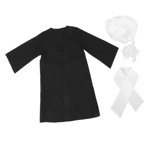 DRESSOOS Jungen Richter Perücke Set Richter Kostüm Jungen Und Mädchen Anwalt Rollenspiel Anzug Halloween Party Zubehör DRESSOOS Jungen Richter Perücke Set Richter Kostüm Jungen Und Mädchen Anwalt Rollenspiel Anzug Halloween Party Zubehör von DRESSOOS
