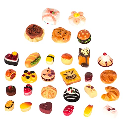 DRESSOOS 1 Satz Simuliertes Brot, Mini Küchenszenen, Mini Dekorationen, Sushi Ornament Aus Harz, Mini Kuchenmodell, Mini, Rollenspiel, Mini Brotschmuck, Kreatives Rollenspiel von DRESSOOS