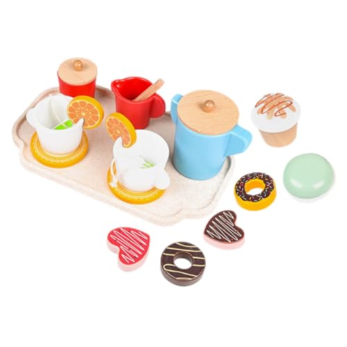 DRESSOOS Eisdiele Kinder Holz 1 Satz Simuliertes Teeservice Simulation Nachmittagstee- Tea-time-spielset Spielzeughausverzierungen Gefälschte Spielzeuge Für Den Nachmittagstee Miniaturmöbel Plastik von DRESSOOS