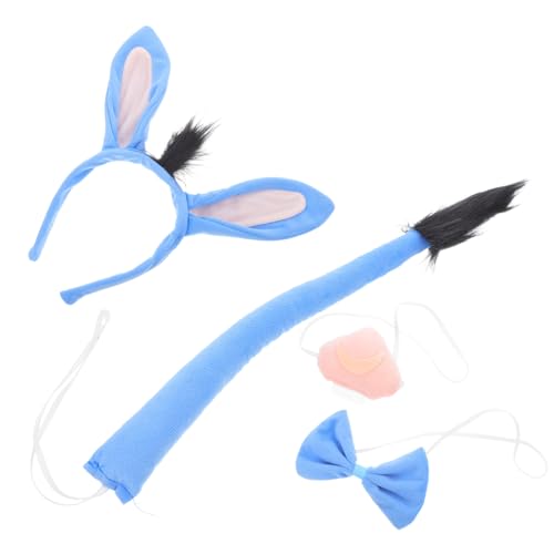 DRESSOOS 1 Satz Tierbekleidungszubehör Eselsohren für Stirnband mit Eselsohren Eselsschwanz und Ohren Tier Cosplay Tierzubehörkostüm Esel-Kostüm-Ohr Tierkostüme Stoff Himmelblau DRESSOOS 1 Satz Tierbekleidungszubehör Eselsohren für Stirnband mit Eselsohren Eselsschwanz und Ohren Tier Cosplay Tierzubehörkostüm Esel-Kostüm-Ohr Tierkostüme Stoff Himmelblau von DRESSOOS