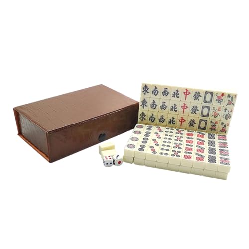 DRESSOOS Reise-Mahjong-Sets Ebenholz-Mahjong-Set tragbares Mahjong-Spielset für unterwegs von DRESSOOS