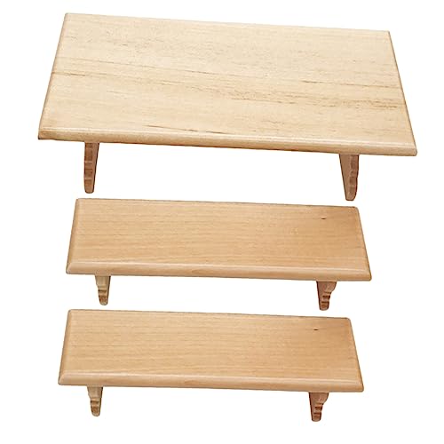 DRESSOOS 1 Set 1:12 Puppenhaus Küchentisch Hocker Set Mini Esstisch Miniaturtisch Mini Hausschmuck Holztisch Modell Mini Hausbedarf Miniaturmöbel Mini Dekoration DRESSOOS 1 Set 1:12 Puppenhaus Küchentisch Hocker Set Mini Esstisch Miniaturtisch Mini Hausschmuck Holztisch Modell Mini Hausbedarf Miniaturmöbel Mini Dekoration von DRESSOOS