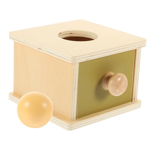 DRESSOOS 1 Set Box Holzkugel Schublade Zielbox Lernspielzeug Kindererleuchtung Frühe Bildung Intelligenzentwicklung Münzbox Lehren Babyspielzeug Kinder Lernspielzeug von DRESSOOS