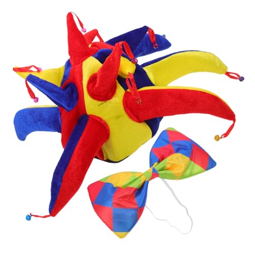 DRESSOOS 2pcs Jungen Und Mädchen Party Clown Hut Und Fliege Karneval Karneval Party Dekorative Kopfbedeckung von DRESSOOS