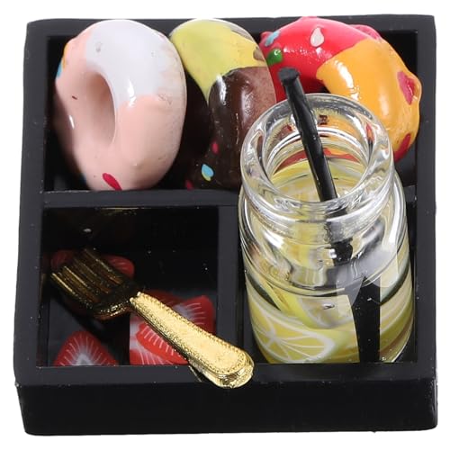 DRESSOOS 1 Set Donut Modell, Miniatur Kuchenteller, Mini Nachmittagstee Ornament, Miniatur Kaffeetasse, Miniatur Serviertablett, Puppenhaus Kollektion, Mini Hauszubehör, Puppenhaus Snack DRESSOOS 1 Set Donut Modell, Miniatur Kuchenteller, Mini Nachmittagstee Ornament, Miniatur Kaffeetasse, Miniatur Serviertablett, Puppenhaus Kollektion, Mini Hauszubehör, Puppenhaus Snack von DRESSOOS
