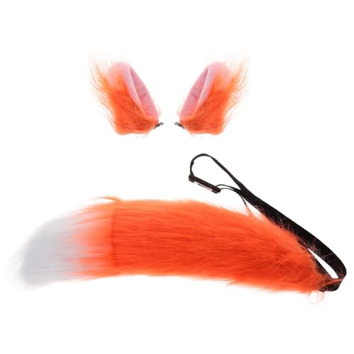 DRESSOOS 1 Set Fuchs Cosplay Für, Kunstschwanz, Fuchsohren, Pelzige Kostüme Für, Fuchs Kostüm Zubehör, Fuchs Kostüm, Kostümschwanz Und Ohren, Cosplay von DRESSOOS