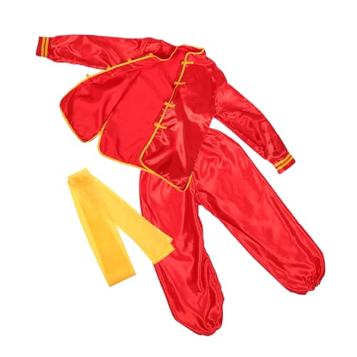 DRESSOOS Kampfsportausrüstung Für Kinder 140 cm Roter Anzug Stilvolle Chinesische Kampfsportkleidung Performance-kostüm DRESSOOS Kampfsportausrüstung Für Kinder 140 cm Roter Anzug Stilvolle Chinesische Kampfsportkleidung Performance-kostüm von DRESSOOS