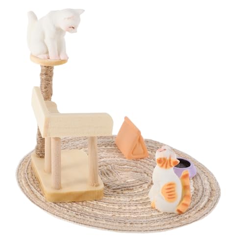 DRESSOOS 1 Set Katzenfiguren-spielset: Puppenhaus-miniaturen Im Maßstab 1/12 – Spielzeug Für Die Tierpflegestation – Realistisches Katzenbaumturm-Modell Für Rollenspiele Für Kinder – von DRESSOOS
