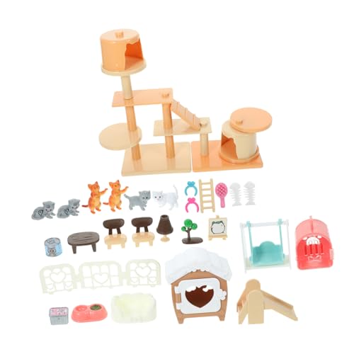 DRESSOOS 1 Set Kinder Katzen Spielset, Lernspielzeug Für Kinder, Interaktives Spielzeug, Rollenspiel Sets, Katzenfiguren Spielset, Katzenfiguren, Rollenspiel Spielzeug, Süße Katzenfiguren, von DRESSOOS