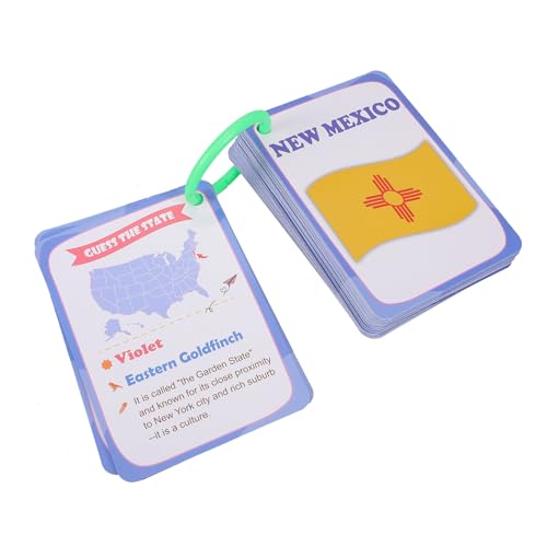 DRESSOOS 1 Set Lernkarten Für Kinder, Lernkarte Mit US Staatsflaggen, Karten, Lernspielzeug Für Kleinkinder, Lernkarten Mit US Staatsflaggen, Karte Mit US Staatsflaggen Für Lernkarten Für von DRESSOOS