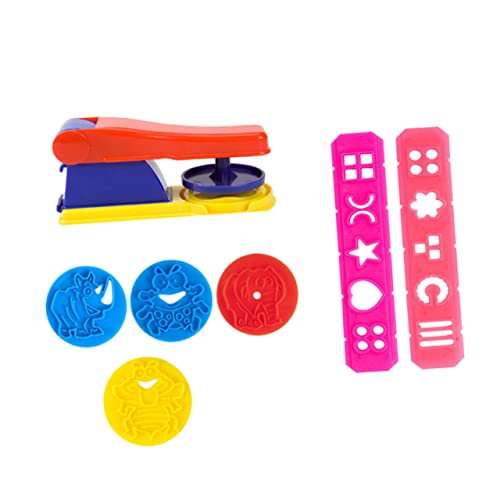 DRESSOOS 1 Set Knetmasse Mit 4 Runden Ausstechformen 2 Knetmaßstäben Und Einer Bunten Knetmaschine Kreatives DIY Bastelspielzeug Für Lernspielzeug Zur Der Feinmotorik von DRESSOOS