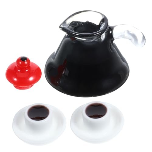 DRESSOOS 1 Set Mini Kaffeekanne, Miniatur Küchenzubehör, Vorgetäuschte Küchenutensilien, Mini Espressokannchen, Kaffeekanne, Puppenhaus Kaffeekanne, Ornament, Kaffeekannen Schmuck, Foto von DRESSOOS
