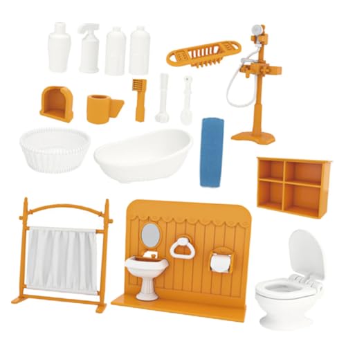 DRESSOOS Miniatur Puppenhaus Badezimmer Set 1 Set Badezimmermöbel Für Puppenhaus Inklusive Badewanne Waschbecken Und Toilette Detailgetreu Gestaltetes Zubehör Für Miniatur Einrichtung DRESSOOS Miniatur Puppenhaus Badezimmer Set 1 Set Badezimmermöbel Für Puppenhaus Inklusive Badewanne Waschbecken Und Toilette Detailgetreu Gestaltetes Zubehör Für Miniatur Einrichtung von DRESSOOS