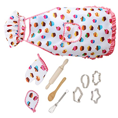 DRESSOOS 1 Set Performance Kostüm Requisiten, Kochmütze Und Schürze Für Kleinkinder, Kochschürze Für Kinder, Kinderschürzen, Kinderkochkostüm, Schürze Für Kinder, Küche, Rollenspiel, von DRESSOOS