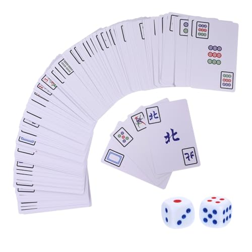 DRESSOOS 1 Set Reise Mahjong Fliesen Mahjong Karten Spielzeug PVC Mahjong Karten Set Mahjong Spielkarte Mahjong Karte Reise Spielzeug Chinesische Mahjong Karte Spielzeugspiel von DRESSOOS