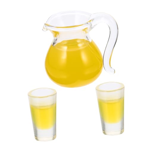 DRESSOOS 1 Set Saft Milchglaskrug, Miniaturbecher, Künstlicher Saftkessel Und Becher, Mini Hauszubehör, Mini Wasserbecher, Puppenhauszubehör, Mikro Landschaftslayout, Miniatur DRESSOOS 1 Set Saft Milchglaskrug, Miniaturbecher, Künstlicher Saftkessel Und Becher, Mini Hauszubehör, Mini Wasserbecher, Puppenhauszubehör, Mikro Landschaftslayout, Miniatur von DRESSOOS