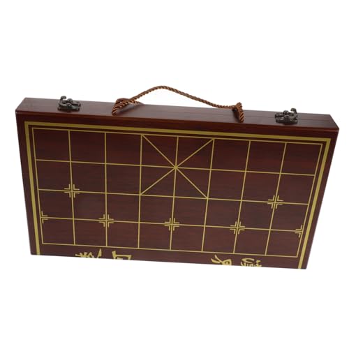 DRESSOOS 1 Set Schachbox Schachbrett Holz Schachbrett Halma Reisespiel Vintage Chinesisches Schach Reiseschach Xiangqi von DRESSOOS