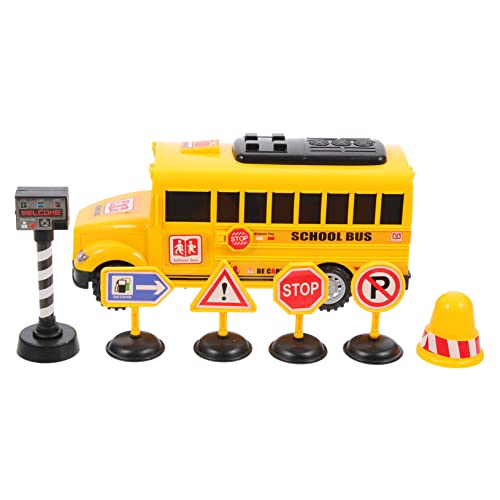 DRESSOOS 1 Set Schulbus Anzug Mit Rückziehfunktion, Rückziehauto Für Kleinkinder, Babyspielzeug, Kleinkindautospielzeug, Reibungsbetriebenes Autospielzeug Für Mädchen, Modellauto, von DRESSOOS