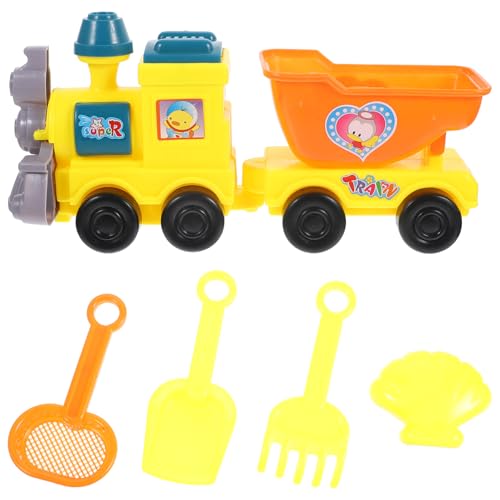 DRESSOOS Set mit Strandspielzeug für Kinder Sommerspielzeug Cartoon-Eisenbahn Strandburg-Spielzeug Sandspielset für Kinder Strand-Grabwerkzeuge DRESSOOS Set mit Strandspielzeug für Kinder Sommerspielzeug Cartoon-Eisenbahn Strandburg-Spielzeug Sandspielset für Kinder Strand-Grabwerkzeuge von DRESSOOS