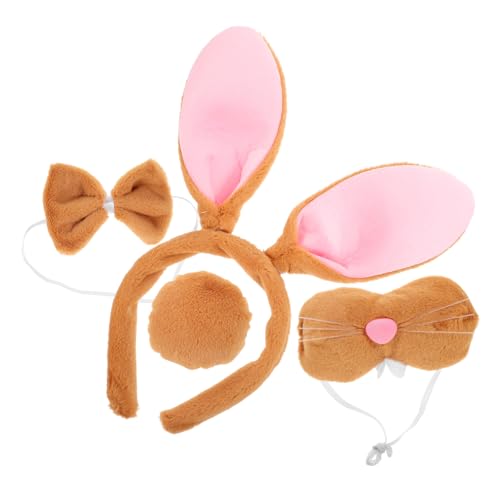 DRESSOOS 1 Set Tier Stirnband, Performance Fliege, Dekorative Kaninchen Requisiten, Cosplay Fliege, Cosplay Stirnband, Kaninchenschwanz Requisite, Kaninchen Cosplay Requisiten, Dekorative von DRESSOOS