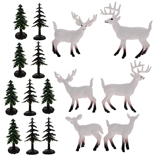 DRESSOOS 1 Set Weißwedelhirsch Modell, Kinder Tierspielzeug, Wildtier Tiermodell, Realistische Tierfiguren, Desktop Tiermodell, Wildtier Tier Kognitives Spielzeug, Weihnachtsbaum von DRESSOOS