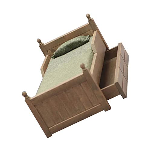 DRESSOOS 1 Stück Mini Möbel Modell Vintage Bett Modell Mini Verzierung Zubehör von DRESSOOS