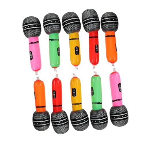 DRESSOOS 10 Stück Aufblasbares Mikrofon, Simulationsmikrofon, Requisite, Mikrofon, Spielzeug, Aufblasbares Mikrofon, Gefälschtes Mikrofon, Mikrofon Requisiten, Party Spielzeug, Gefälschtes von DRESSOOS