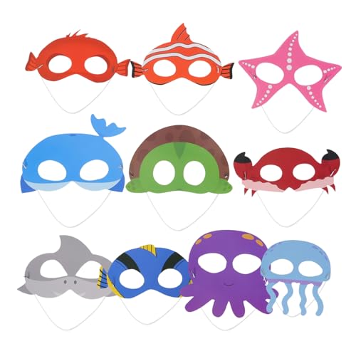 DRESSOOS Lustige Meerestiermasken 10-teiliges Tiermasken-Set für Cosplay Halloween-Dekoration -Leuchten DRESSOOS Lustige Meerestiermasken 10-teiliges Tiermasken-Set für Cosplay Halloween-Dekoration -Leuchten von DRESSOOS
