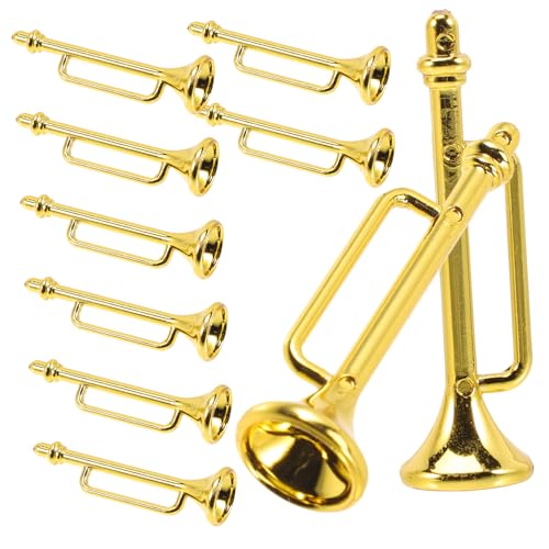 DRESSOOS 10 Stück Musikinstrumentenmodell, Miniatur, Kleine Musikinstrumente, Trompetenspielzeug, Kleine Musikinstrumente, Miniatur Musikinstrument Requisite, Kleine Trompete, Miniatur DRESSOOS 10 Stück Musikinstrumentenmodell, Miniatur, Kleine Musikinstrumente, Trompetenspielzeug, Kleine Musikinstrumente, Miniatur Musikinstrument Requisite, Kleine Trompete, Miniatur von DRESSOOS