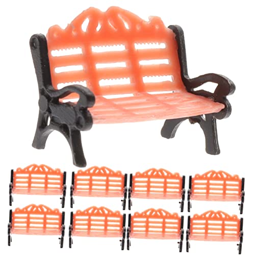 DRESSOOS 10 Stück Parkstuhl Modell, Miniatur Szenenmodell, Bank, Möbelspielzeug, Miniatur Stuhlfigur, Miniatur Couch, Miniatur Parkbank, Miniatur Gartenbank, Wohnzimmerstuhl Spielzeug von DRESSOOS