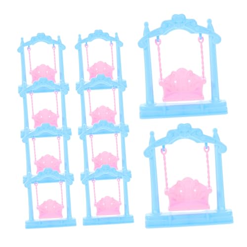 DRESSOOS 10 Stück Puppenhausschaukel, Miniatur Dinge, Miniatur Puppenhausmöbel, Babypuppenschaukel, Miniatur Dinge, Puppenhauszubehör, Puppenhausminiaturen, Puppenhaus Gartenschaukel von DRESSOOS