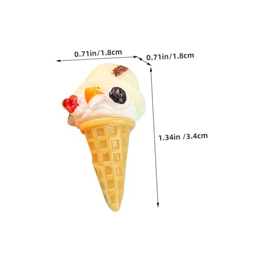 DRESSOOS 10 Stück Teiliges Künstliche Mini Eistüten Farbig Realistische Dessertdeko Resin Langlebig für Schaufenster Tischdekoration Laden und Puppenhaus von DRESSOOS