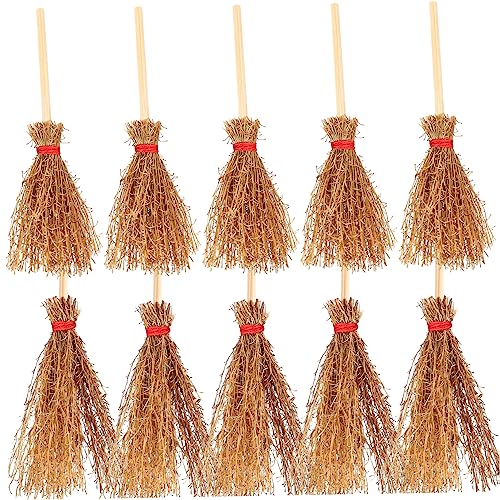 DRESSOOS 10 Stück Teiliges Miniatur Besen aus Buchenholz mit Schnurbindung Mini Hexenbesen für Puppenhaus Deko Halloween Party Kleine Garten und Sammlerstücke Robuste Handgefertigte DRESSOOS 10 Stück Teiliges Miniatur Besen aus Buchenholz mit Schnurbindung Mini Hexenbesen für Puppenhaus Deko Halloween Party Kleine Garten und Sammlerstücke Robuste Handgefertigte von DRESSOOS