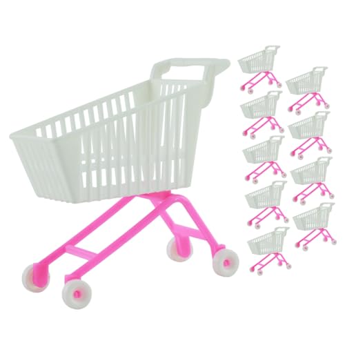 DRESSOOS 10 Stück Trolley Handwagen Spielzeug Desktop Mini Wagen Mini Supermarkt Handwagen Kleine Supermarkt Handwagenmodelle Mini Supermarkt Wagen Kleine Lagerbehälter Desktop Ornament von DRESSOOS