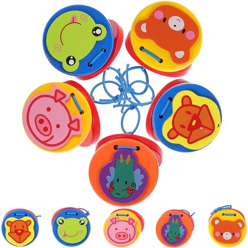 DRESSOOS 10 Stücke Frühe Bildungskarikatur Muster Design Kinder Musikalische Castanet Spielzeug von DRESSOOS
