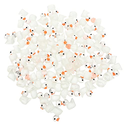 DRESSOOS 100 Stück Leuchtende Enten Ornamente, Harzornament, Miniaturspielzeug, Garten, Kleine Statuen, Mikrolandschaftsornamente, Miniaturen, Schmücken Harzhandwerk, Figur, von DRESSOOS