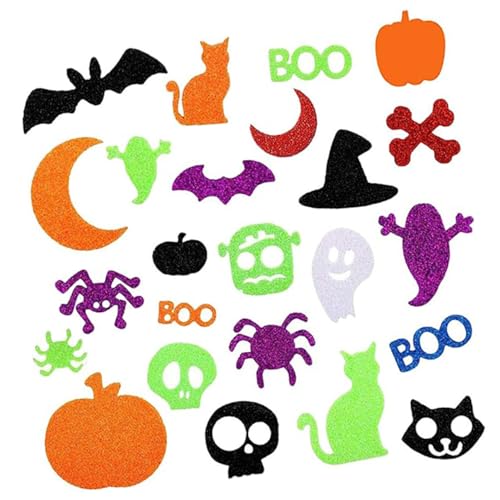 DRESSOOS 100 Stück Selbstklebende Halloween Foams Sticker Glitter Bastelaufkleber Reichhaltiges Schaumstoffmaterial für Partydekoration Scrapbooking Geschenkverpackung und Halloween von DRESSOOS