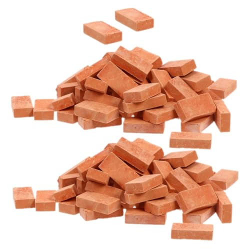 DRESSOOS 100 Stück Simulierte Ziegel, Mikro Landschaftsziegel, DIY Miniaturziegel, Sandkastenziegel, Modell, Puppenhaus, Wandziegel, Ziegel, Modell, Miniatur Ziegel, Ornament, Miniaturen, von DRESSOOS